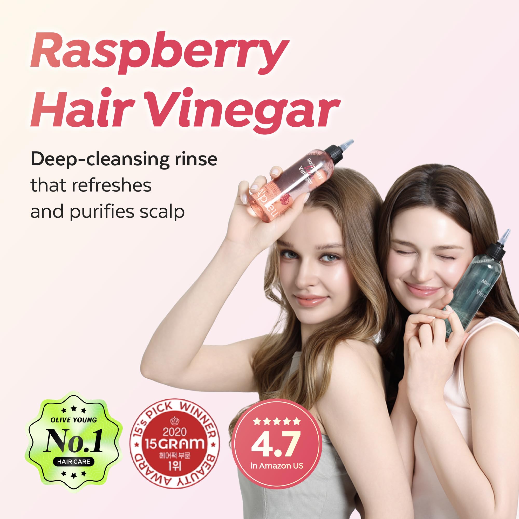 A'PIEU Raspberry Hair Vinegar refill bottle emphasizes eco-friendly bundle continuity.