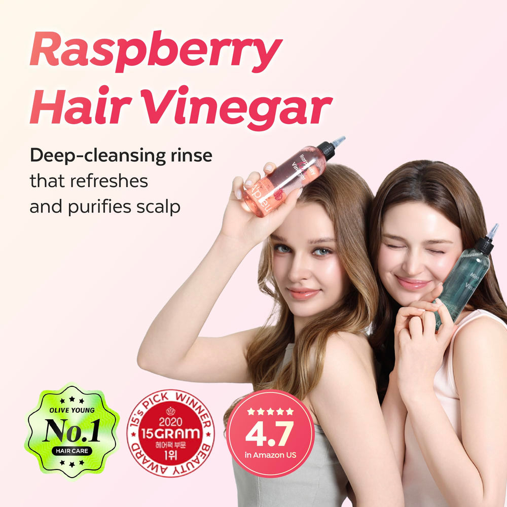 A'PIEU Raspberry Hair Vinegar refill bottle emphasizes eco-friendly bundle continuity.