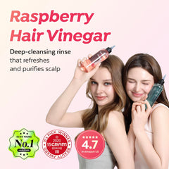 A'PIEU Raspberry Hair Vinegar refill bottle emphasizes eco-friendly bundle continuity.