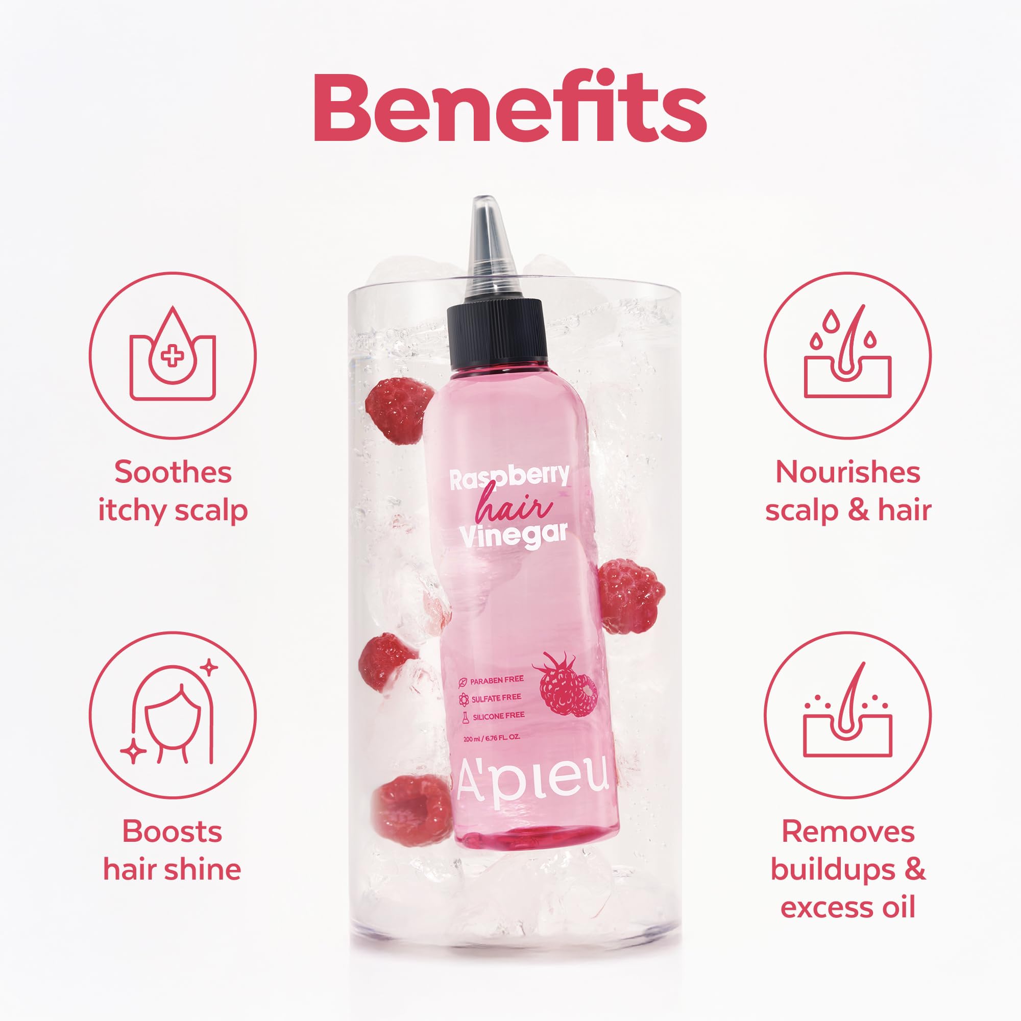 Applying A’PIEU Raspberry Hair Vinegar Rinse to scalp to help detangle.