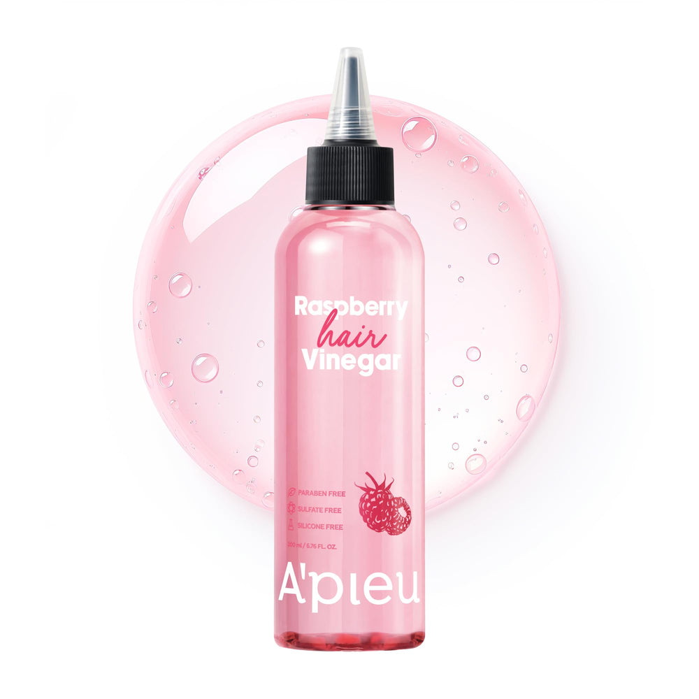 A’PIEU Raspberry Hair Vinegar Rinse showcases Korean beauty heritage and clarifying action.