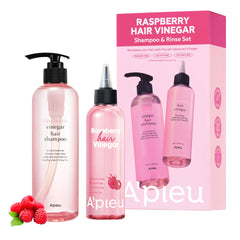 A’PIEU Raspberry Vinegar Shampoo bottle close-up for refreshing scalp care.