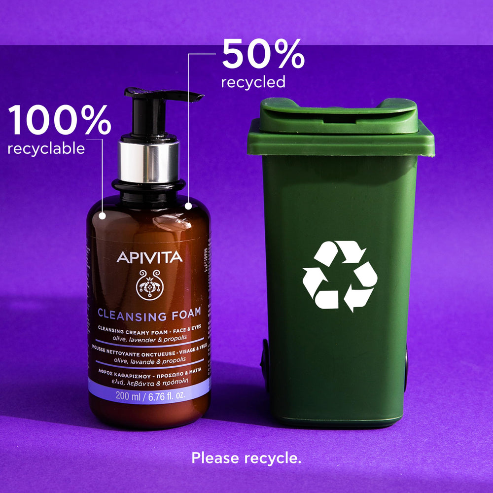 Apivita Cleansing Foam rosehip infusion image hints at anti-pollution action