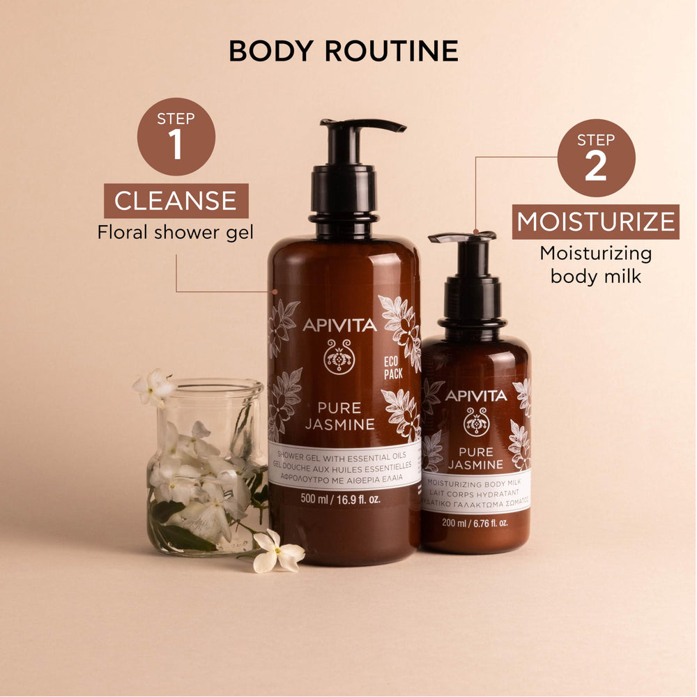 APIVITA Pure Jasmine Shower Gel jasmine flowers convey luxurious aromatherapy scent