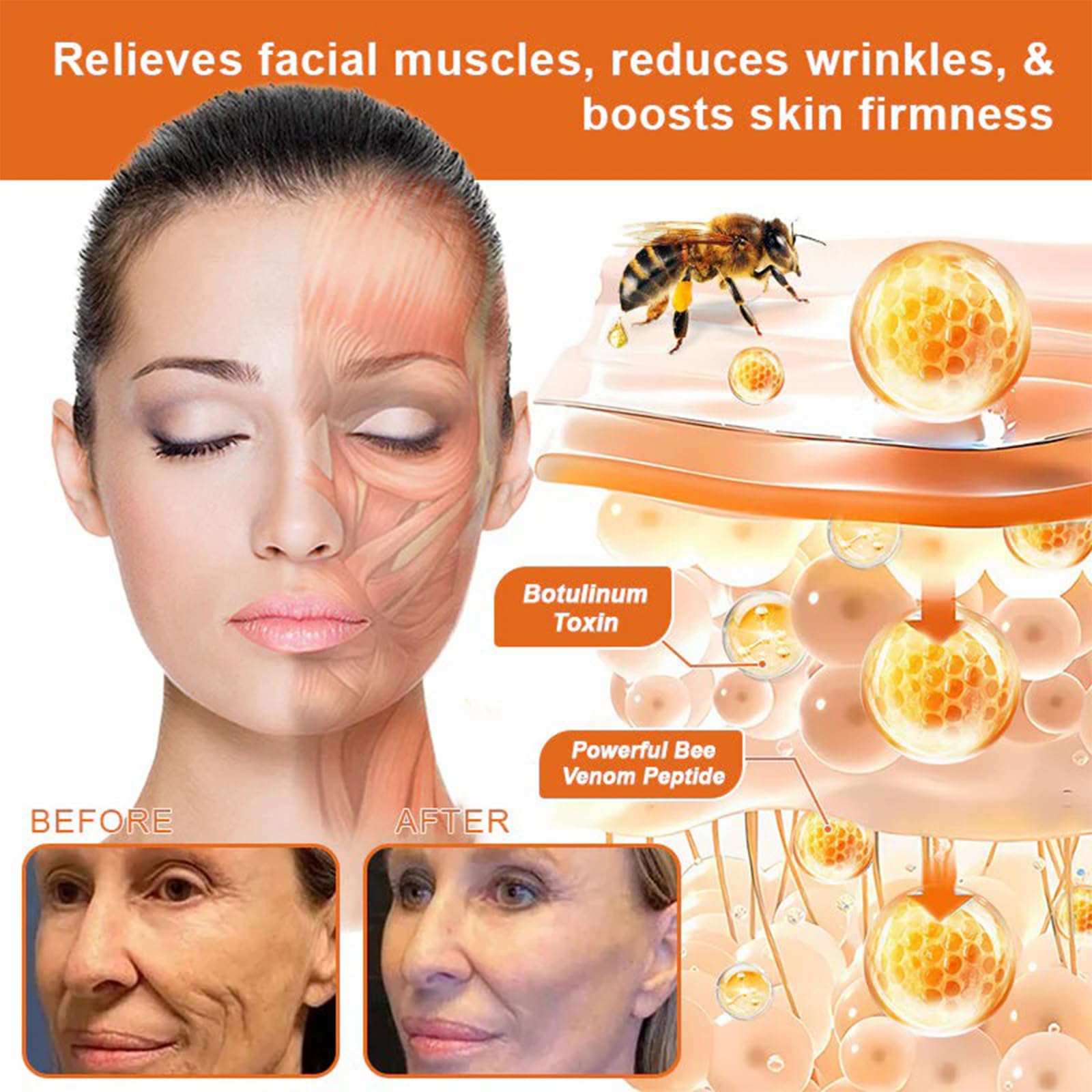 APKAPK Bee Venom Cream jar texture hints at plumping hydration.
