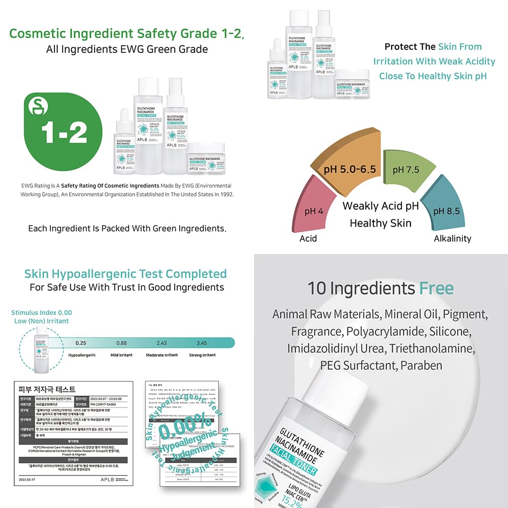 APLB Glutathione Niacinamide Toner on cotton pad for gentle toning routine