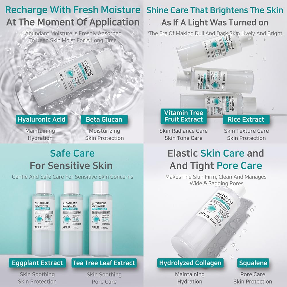 APLB Glutathione Niacinamide Toner packaging conveys premium clean skincare