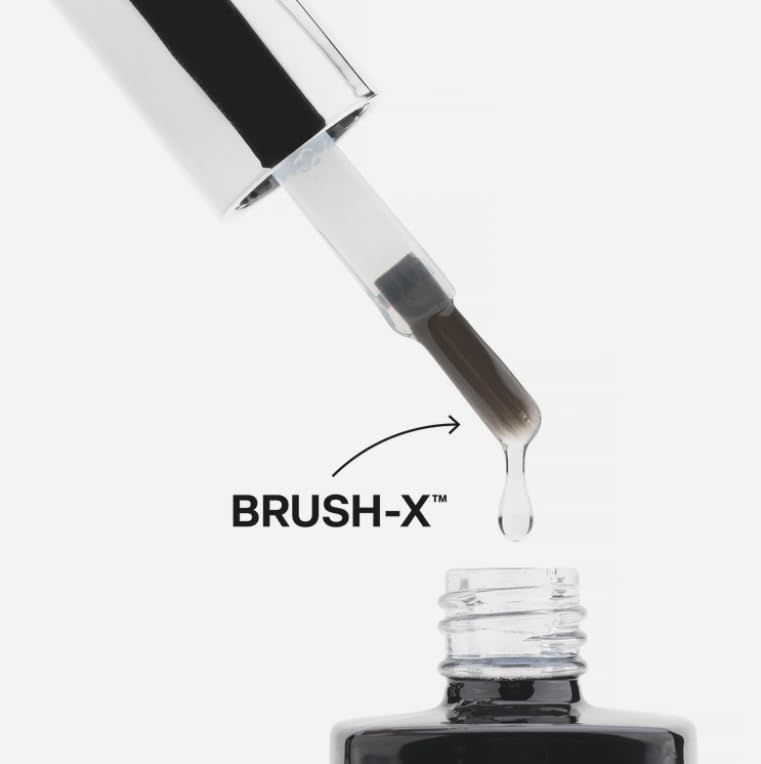 APRÉS Base Gelcoat X on nails during application showing an even surface and easy soak-off base coat.