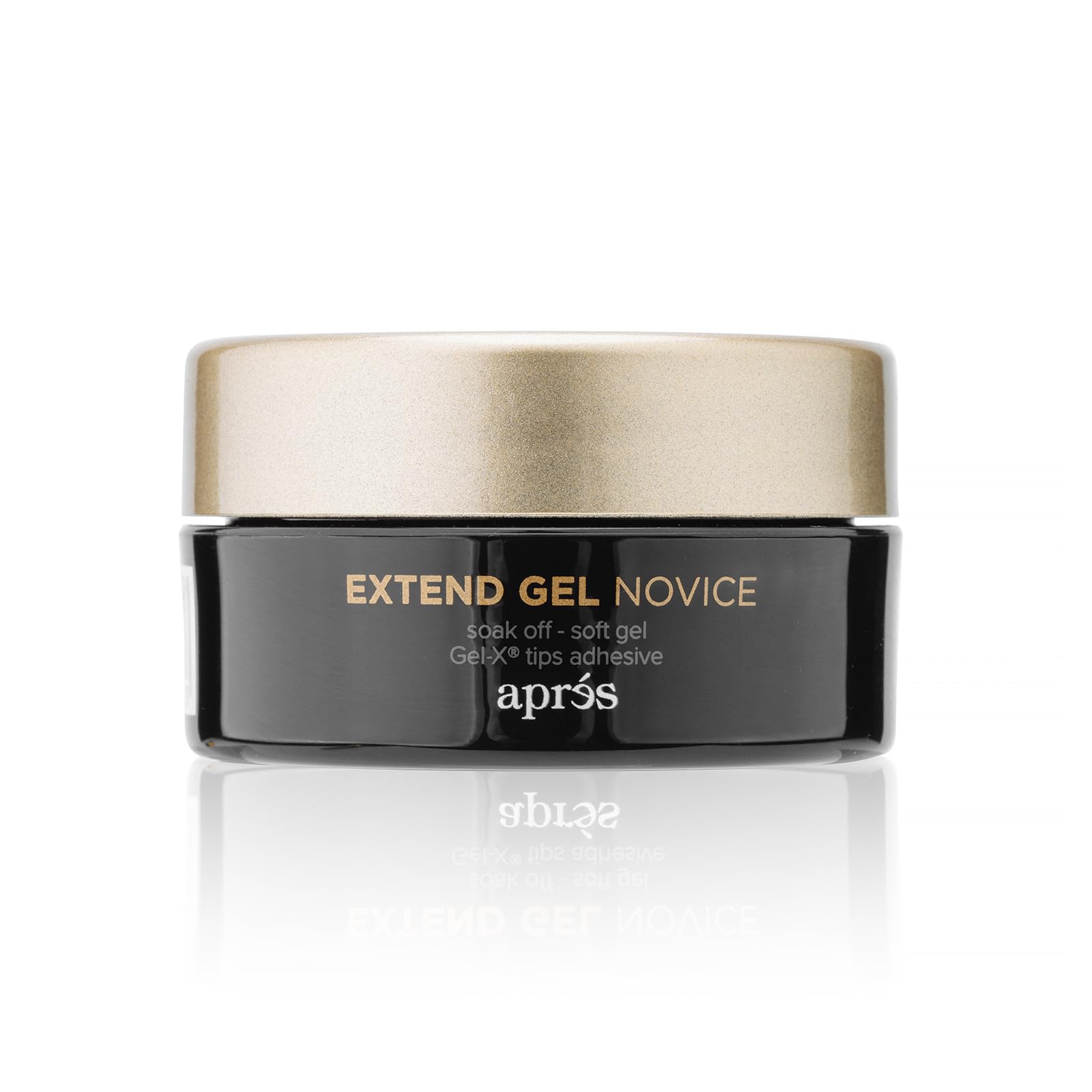 APRÉS Extend Gel Novice thick paste jar demonstrates secure placement for beginners.