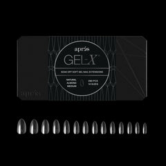 APRÉS Gel-X Almond box displays all 14 sizes for precise tip fitting and customization.