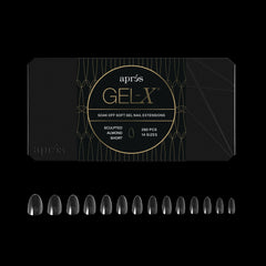 Aprés Gel-X almond box tips shown in a neat, salon-ready kit.