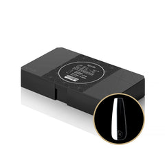 Aprés Gel-X natural coffin long-tip box cover showing premium packaging for easy tip selection.