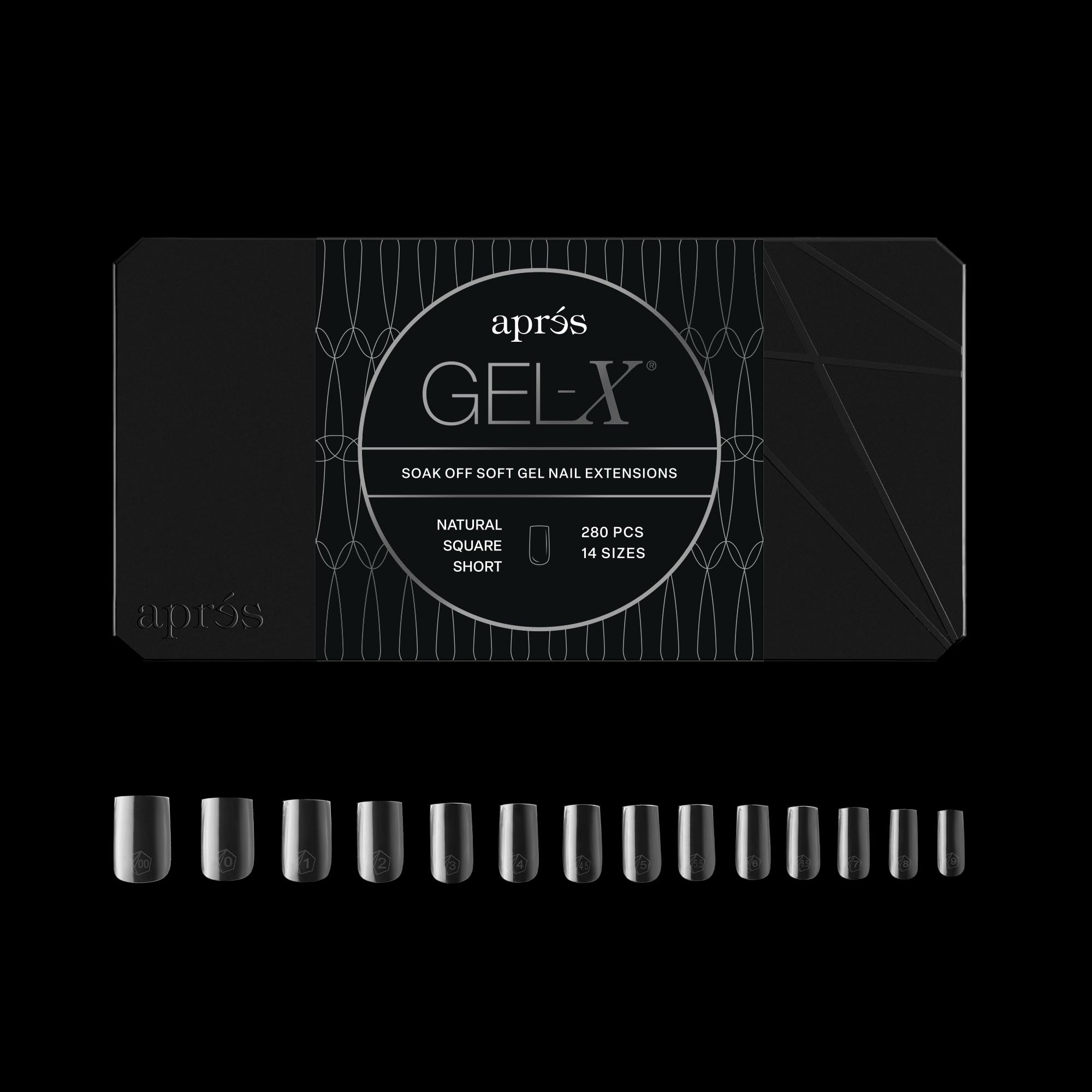 APRES Gel-X square tips open box for fast, salon-ready extensions.