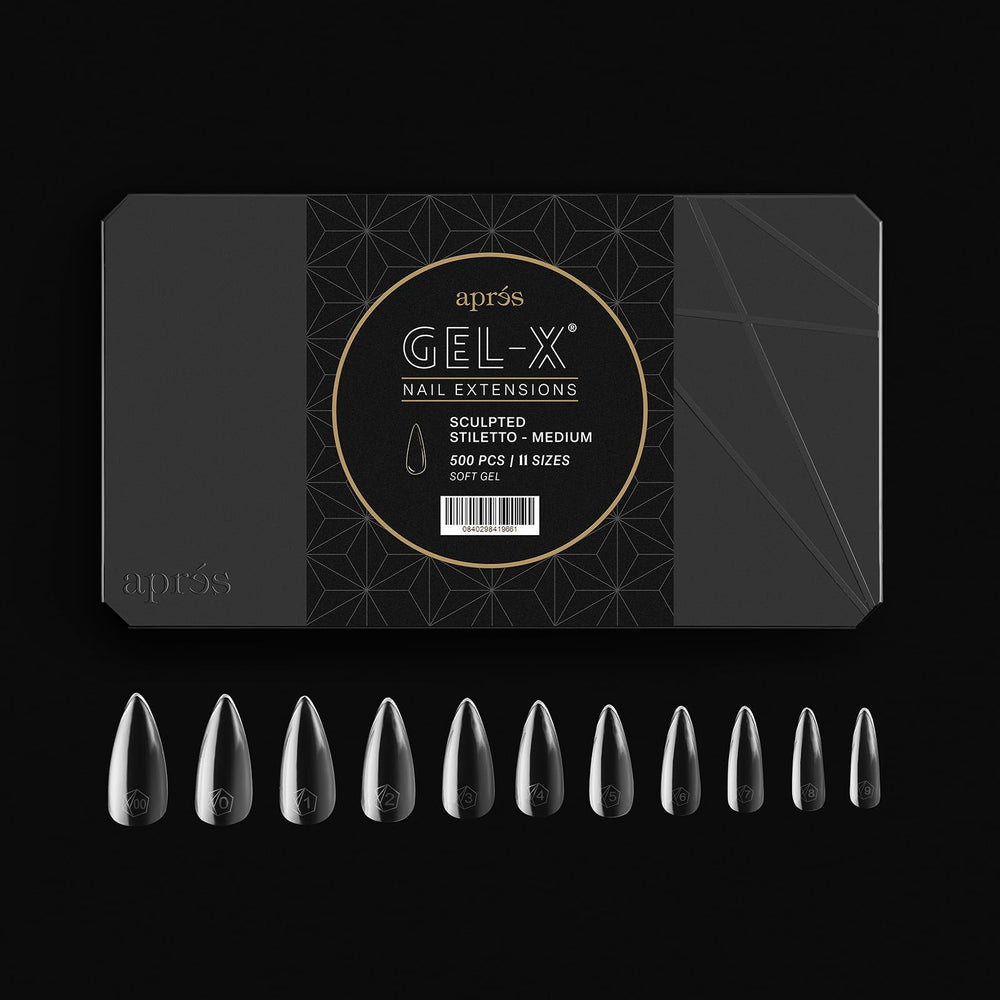 APRÉS Gel-X variant sizes 00 to 9 enable precise fit for diverse nails and shapes.