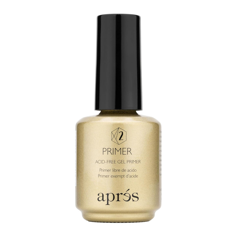 APRÉS non-acidic gel primer bottle ready for Gel-X preparation and adhesion.