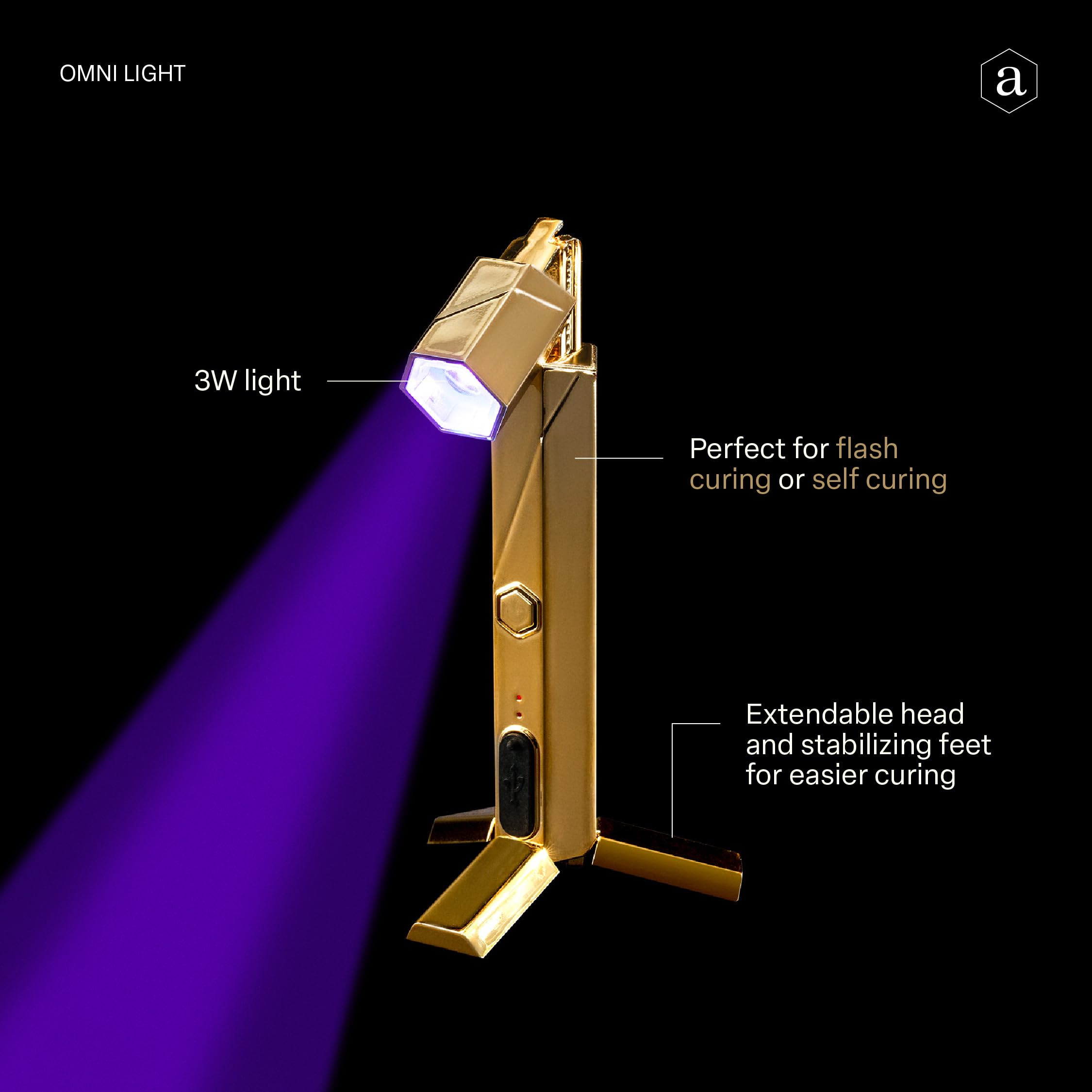 APRÉS Omni Light USB-C charging for versatile charging at any USB port.
