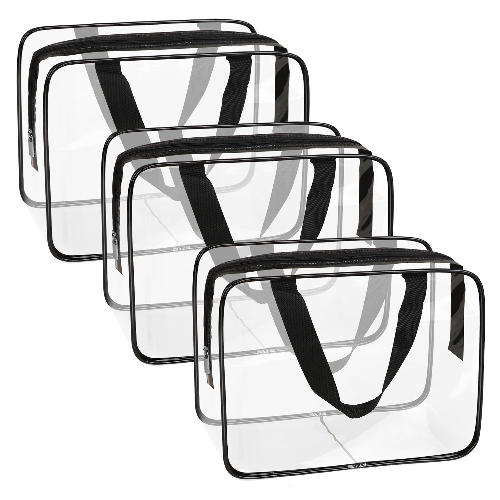 APREUTY clear makeup bag front view highlights transparent design for quick visibility.