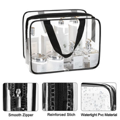 APREUTY clear makeup bag zipper detail shows sturdy closure for reliable daily use.