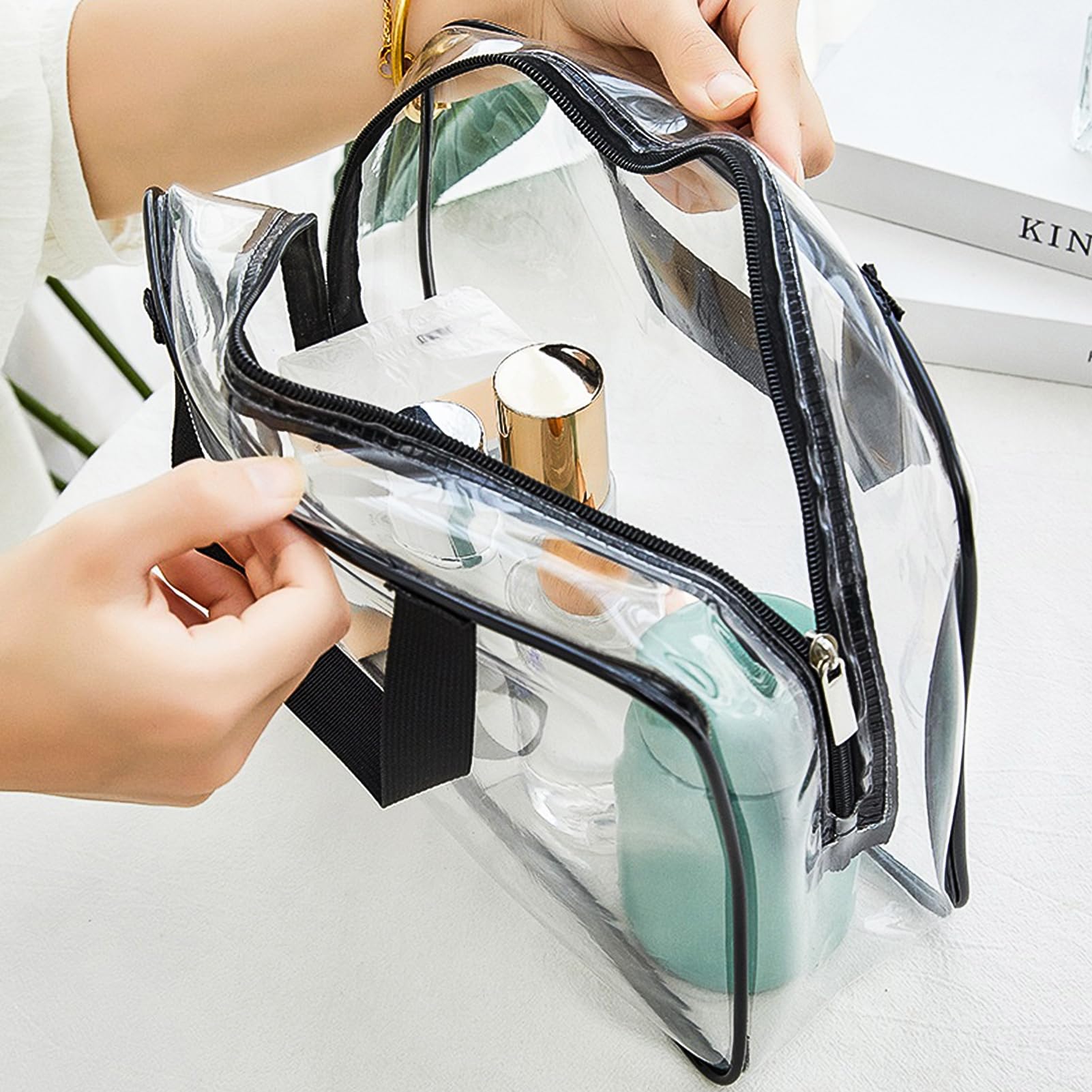 APREUTY clear bag designed for airport security with transparent visibility at a glance.