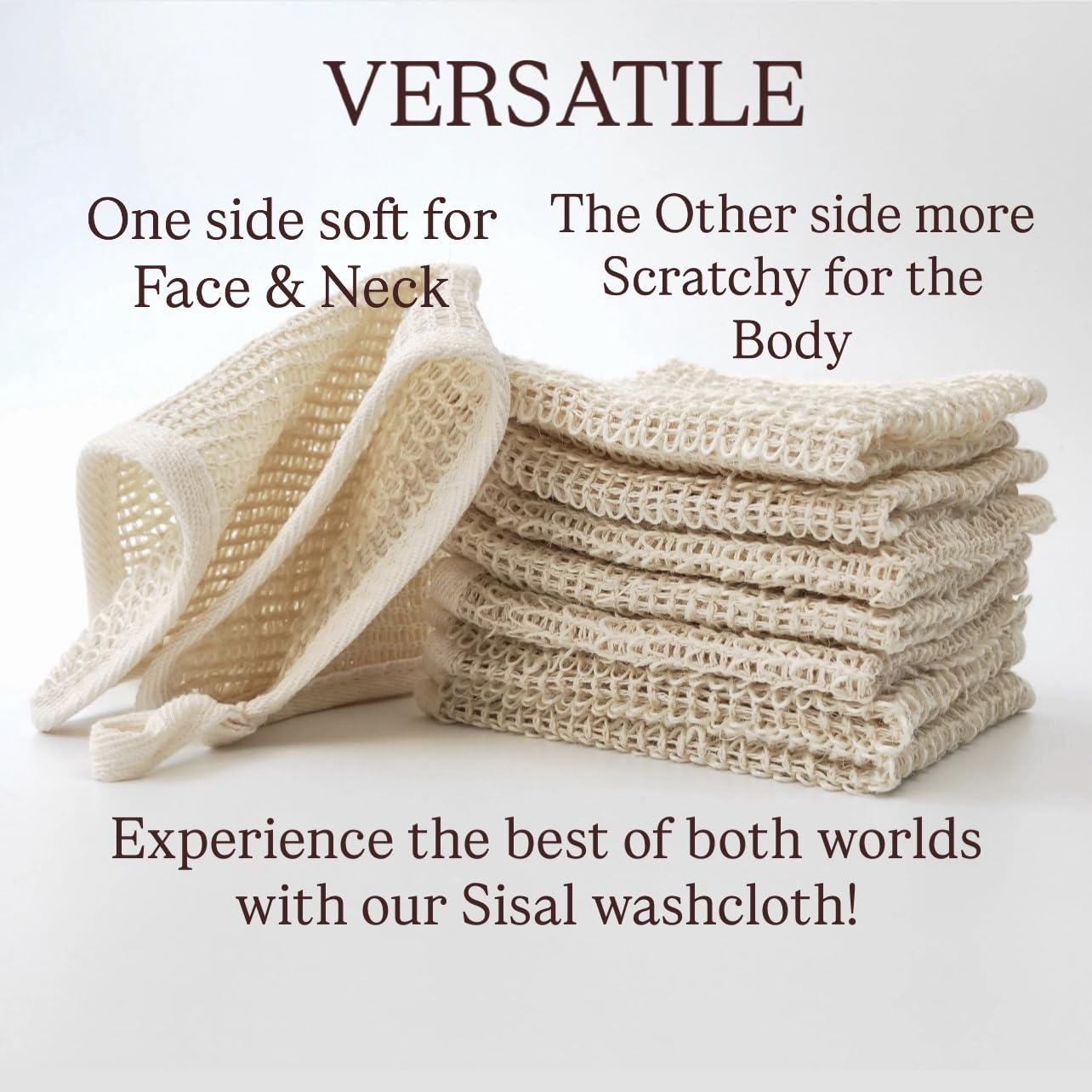 Aprils Angels sisal washcloth body-rough side for tougher skin exfoliation