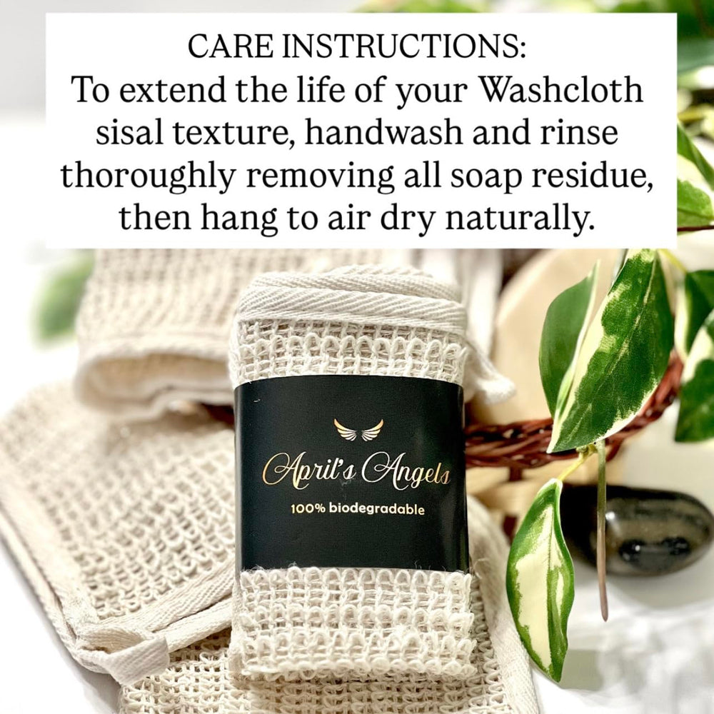 Aprils Angels sisal washcloth hanging loop for air drying