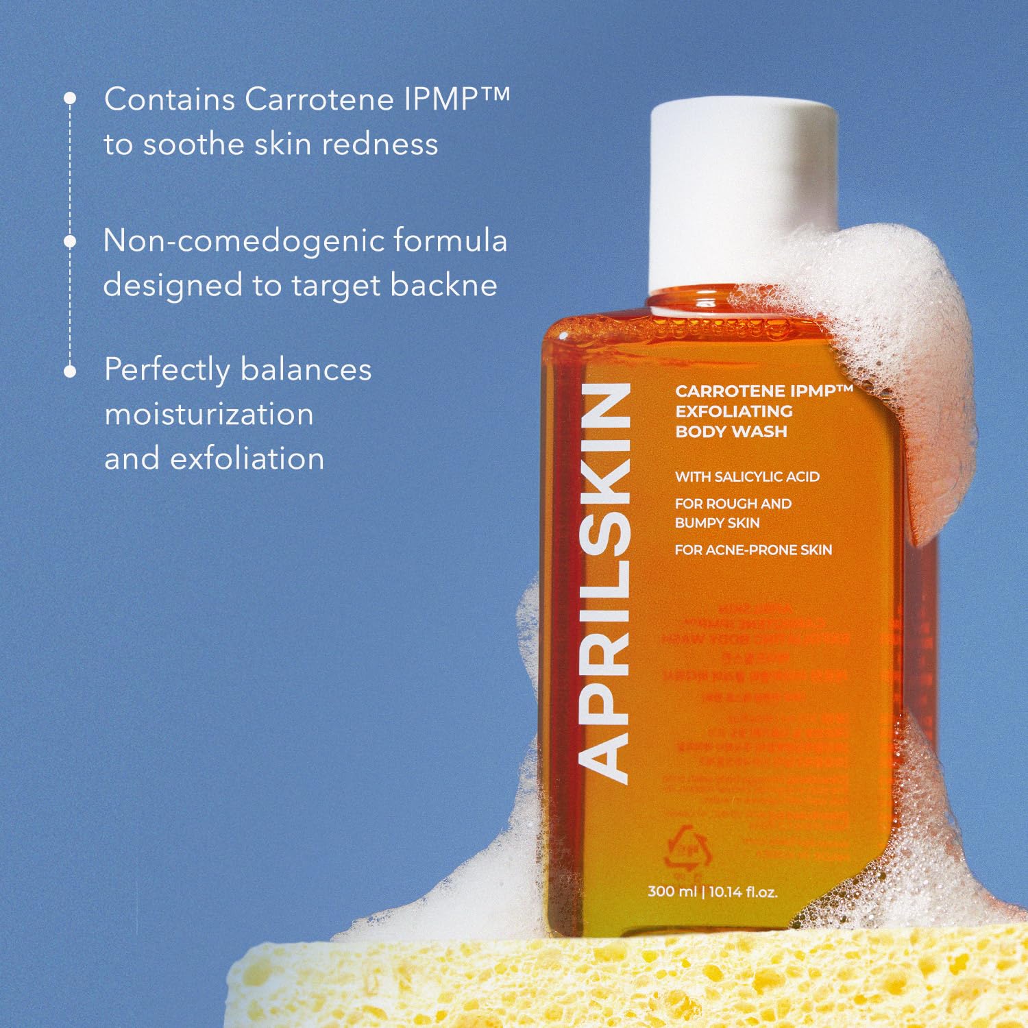 Closeup of ceramides in APRILSKIN Carrotene IPMP Exfoliating Body Wash ingredients