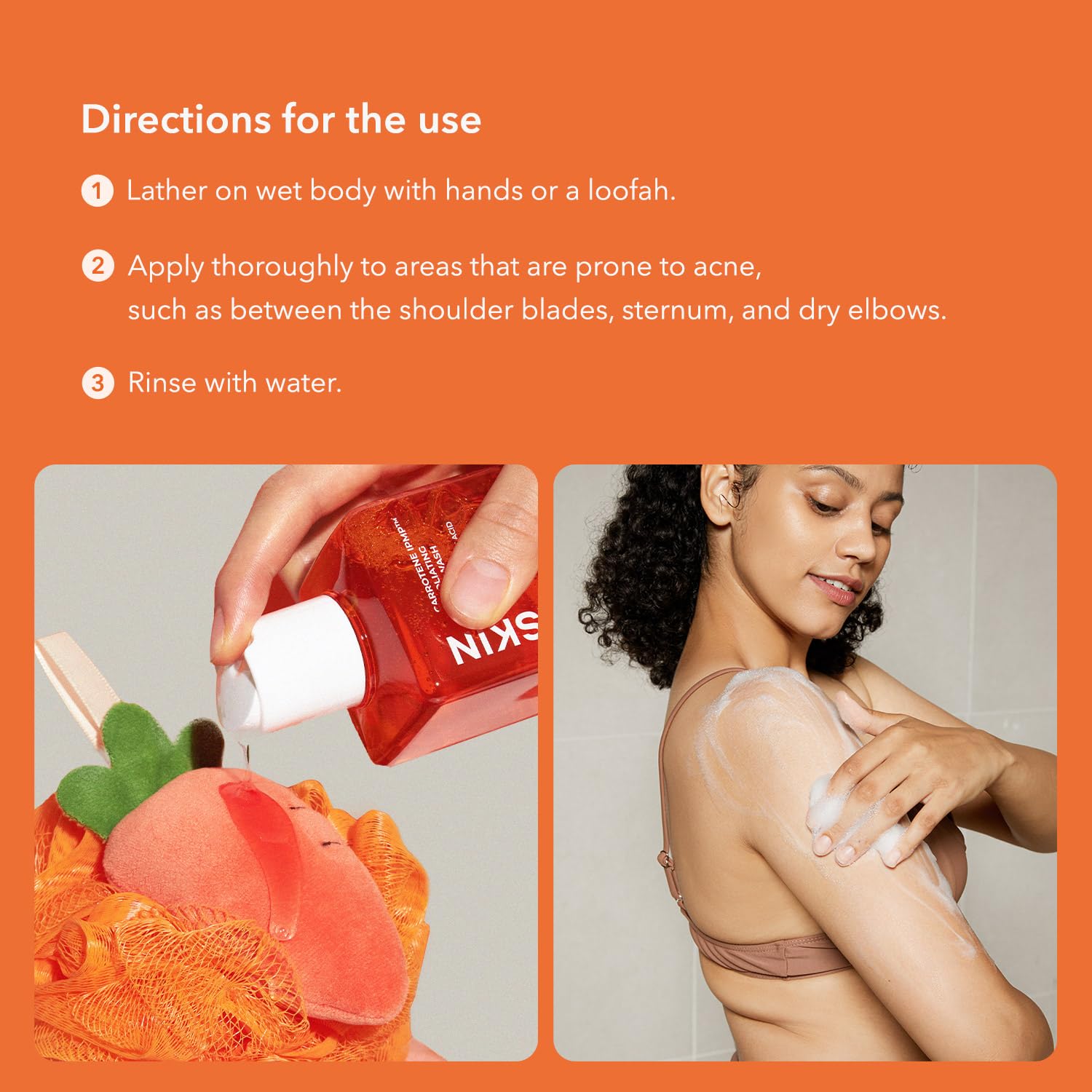 Vegan cruelty-free seal on APRILSKIN Carrotene IPMP Exfoliating Body Wash