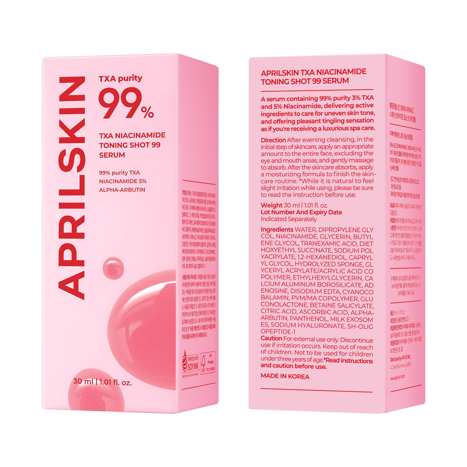 APRILSKIN minimalist packaging on desk conveys premium Korean skincare