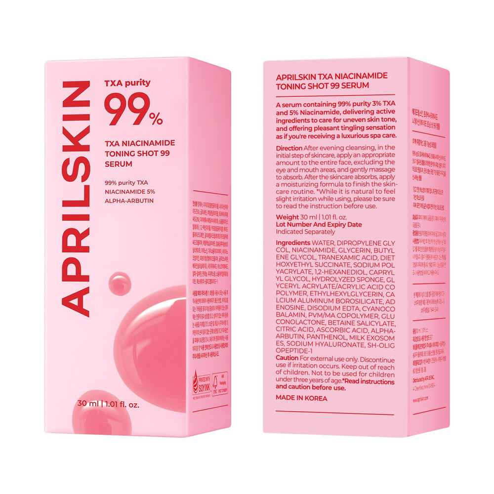 APRILSKIN minimalist packaging on desk conveys premium Korean skincare