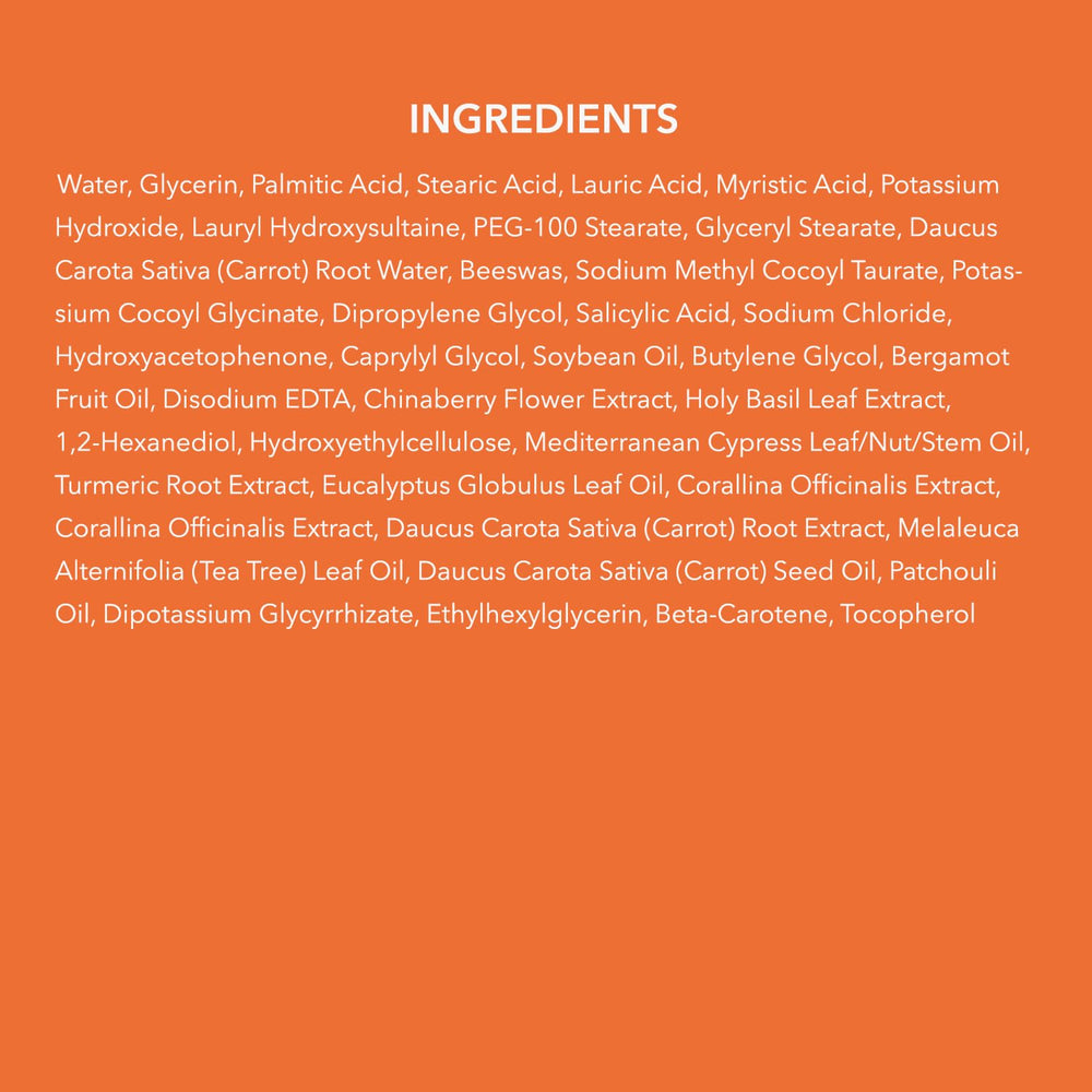 APRILSKIN Carrotene Clarifying Foam Cleanser packaging showcases minimal, fragrance-free, hypoallergenic design.