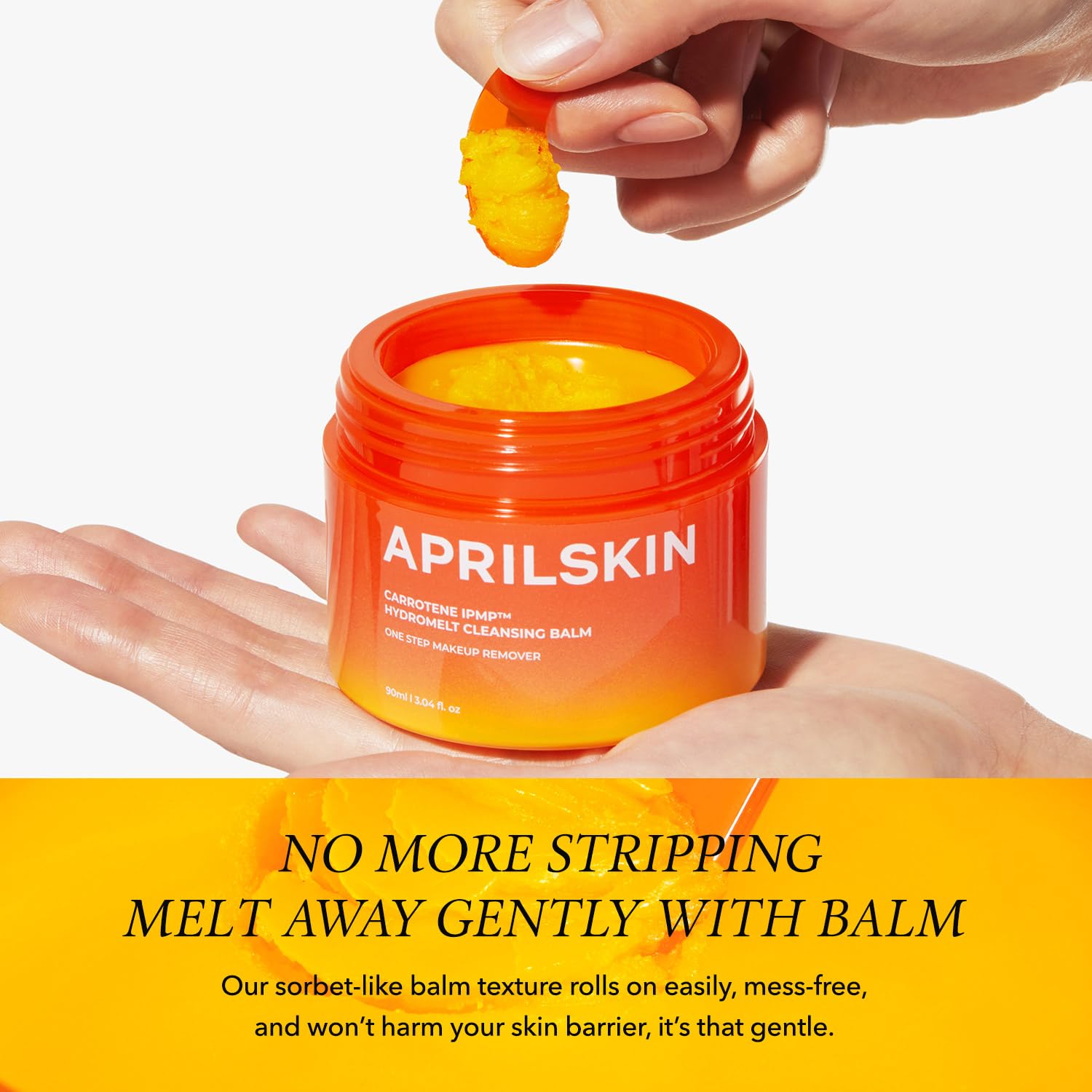 APRILSKIN Hydromelt Balm removes sunscreen and surface oil during cleansing.