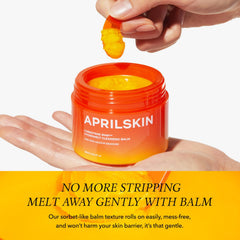 APRILSKIN Hydromelt Balm removes sunscreen and surface oil during cleansing.