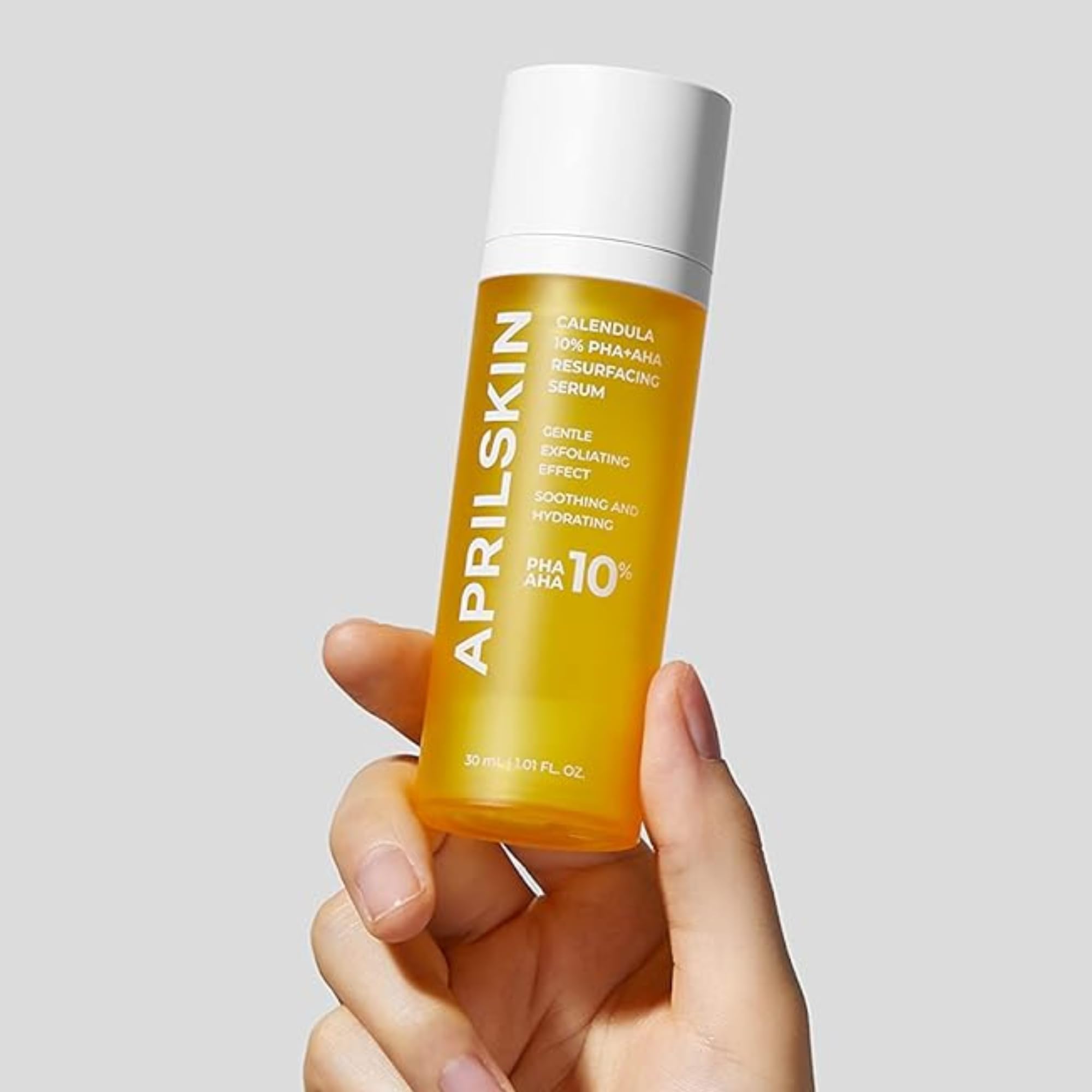 APRILSKIN packaging vegan cruelty-free badge signals ethical skincare.