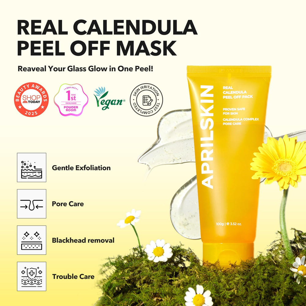 APRILSKIN peel-off mask application shows easy removal of impurities.