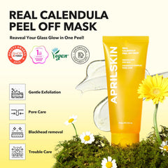 APRILSKIN peel-off mask application shows easy removal of impurities.