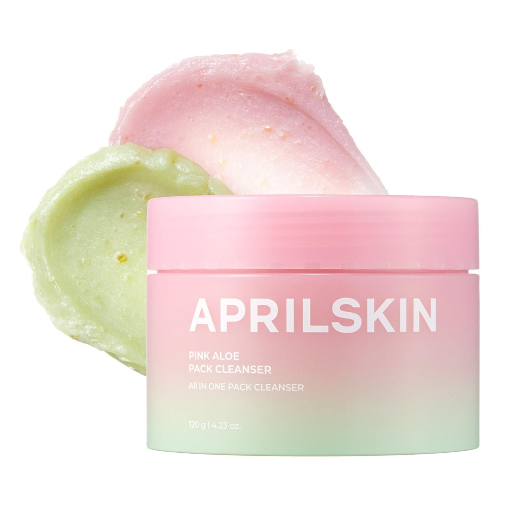 APRILSKIN Pink Aloe Facial Polish Cleanser packaging close-up for gentle cleansing