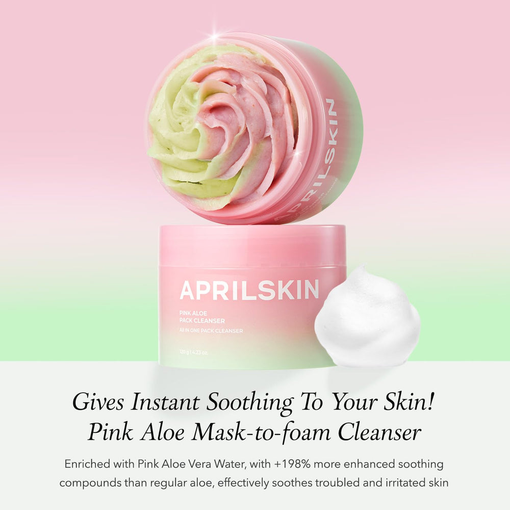 APRILSKIN Pink Aloe Facial Polish Cleanser texture close-up highlighting gelato-like chewy polish