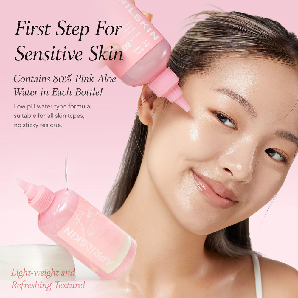 APRILSKIN Pink Aloe Vita Toner vegan clean-label skincare with gentle, effective ingredients