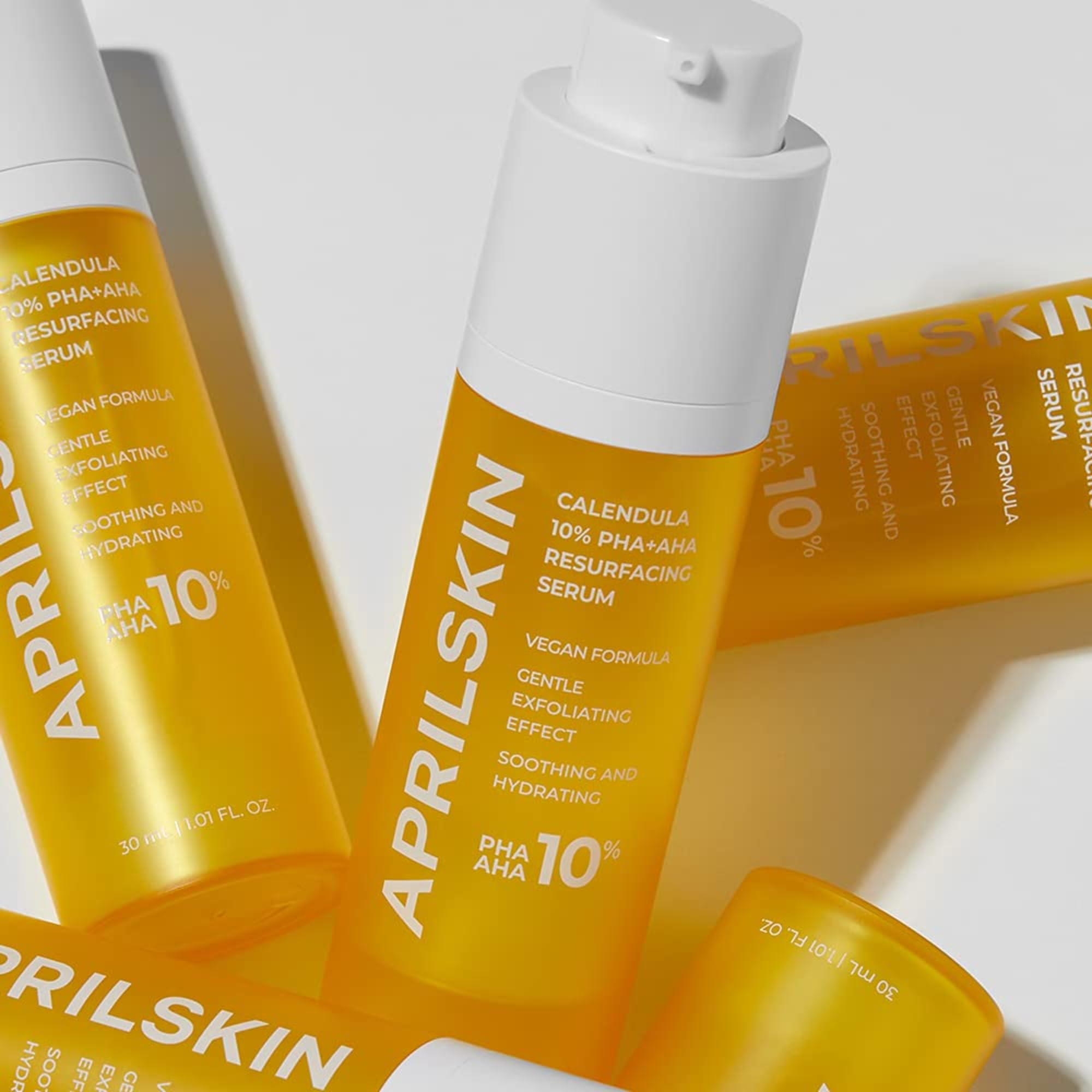 APRILSKIN glow after application shows refreshed, radiant skin.
