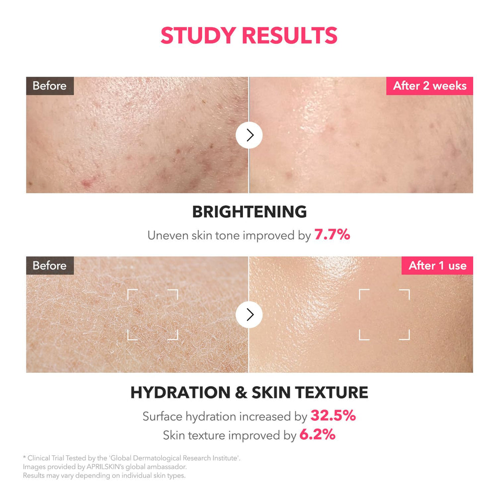 APRILSKIN TXA+Niacinamide pink milky toner being poured for easy application