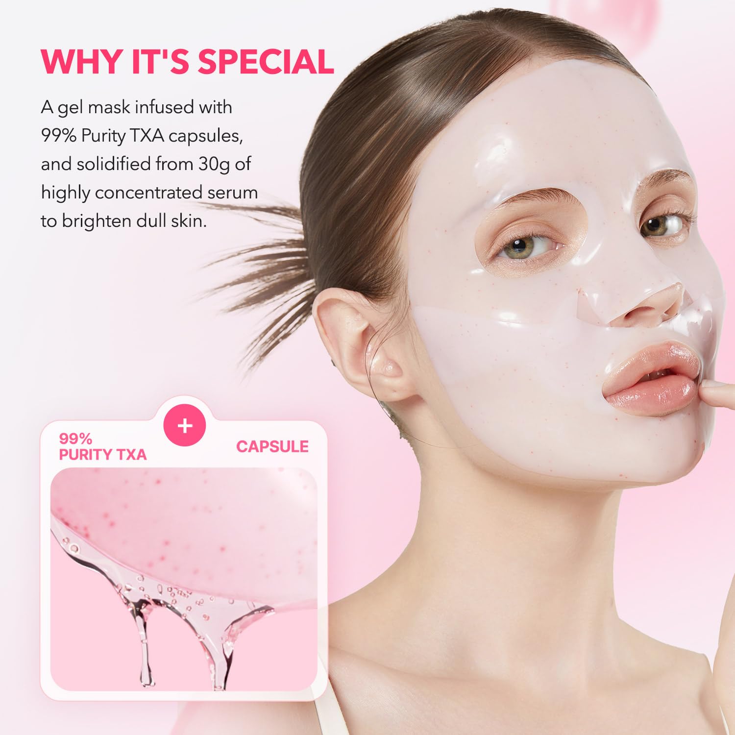 APRILSKIN TXA Pink Capsule Gel Mask color-change gel signals optimal absorption