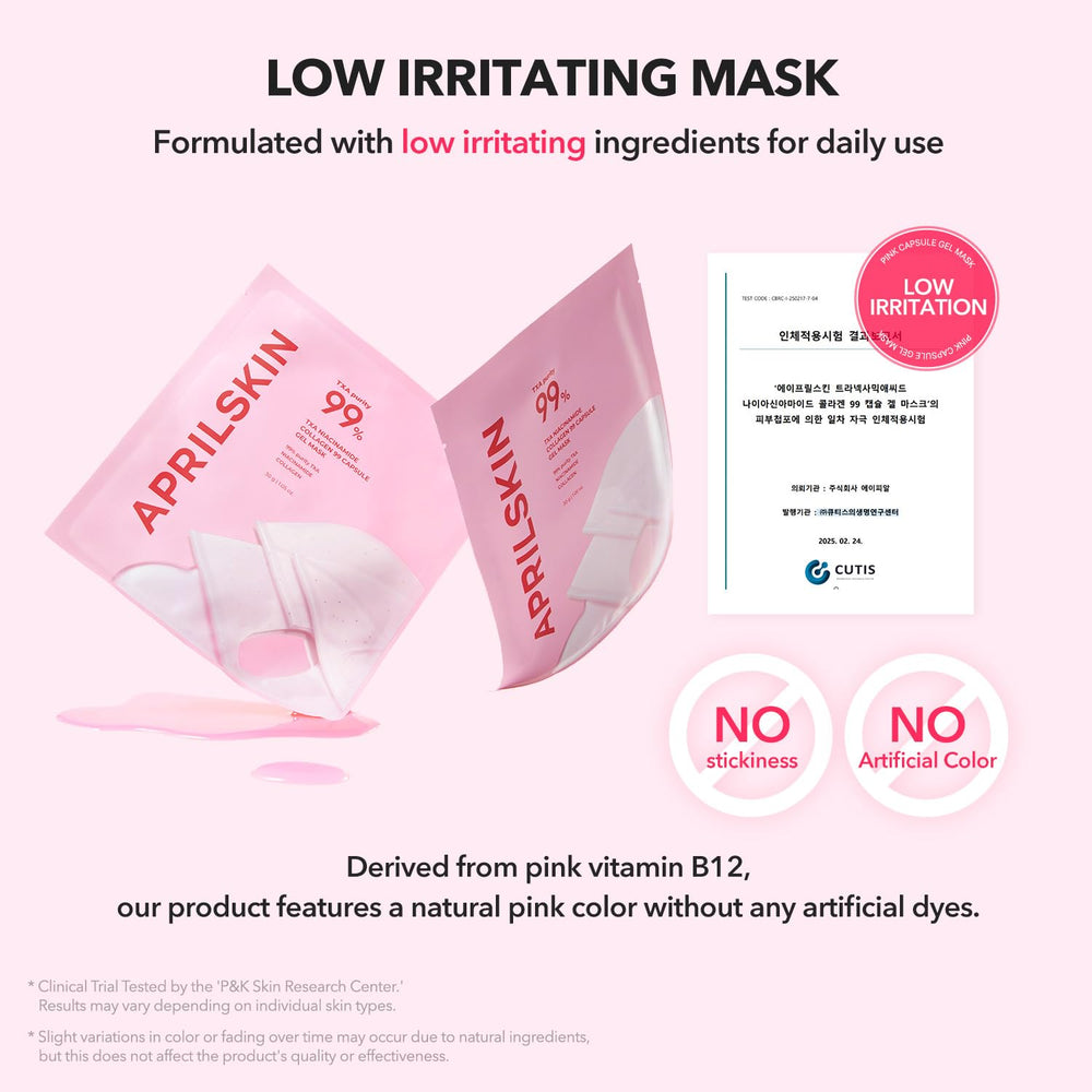 APRILSKIN TXA Pink Capsule Gel Mask after use reveals glow and refined texture