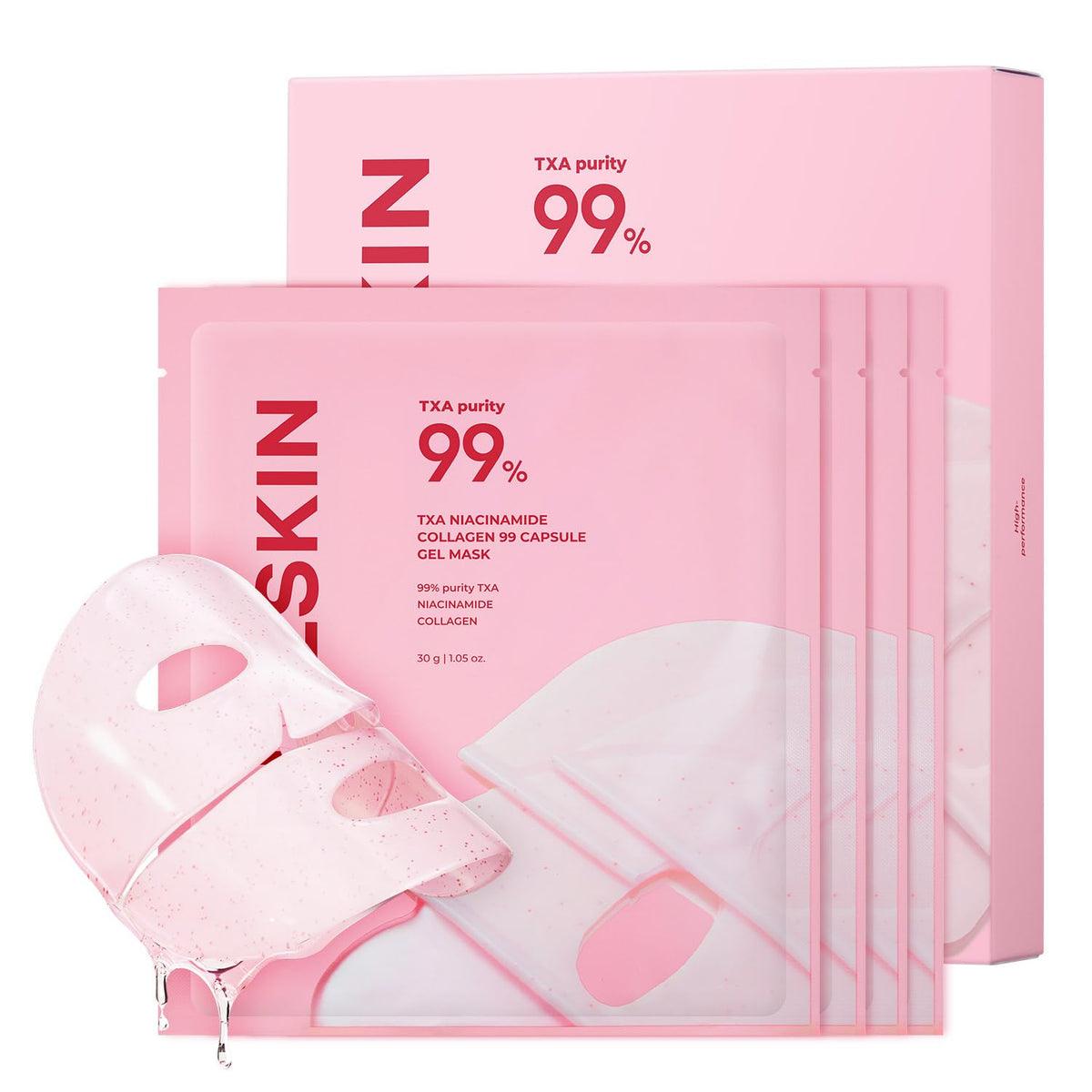 APRILSKIN TXA Pink Capsule Gel Mask packaging highlights an easy nightly routine