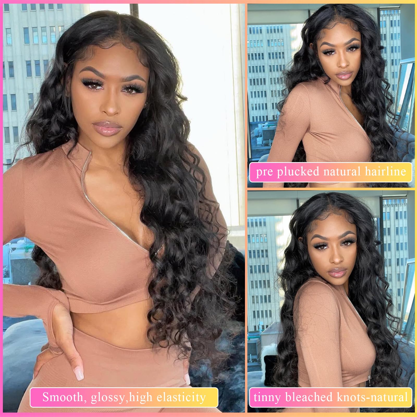 Aptatuse 13x4 lace-front detail with pre-plucked baby hair for a natural hairline.