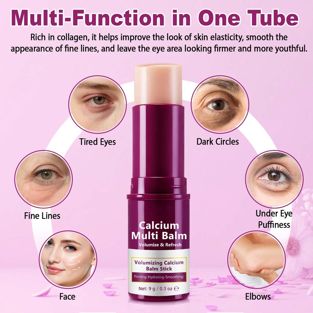 APUUFYQC Calcium Multi Balm Stick on hand illustrates quick, nourishing coverage anytime.