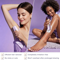 Aqeqpt Lady Bikini Shaver USB-C charging in hand for travel-ready grooming