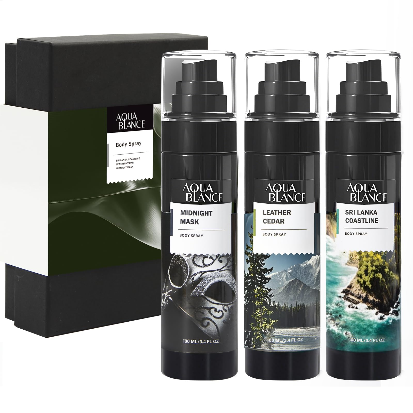 Aqua Blance bottle-front showcases sleek masculinity for daily refreshment on the go.