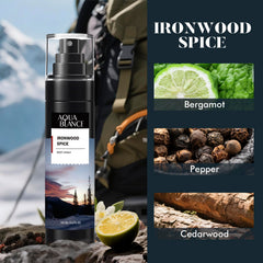 AQUA BLANCE Leather Citrus bottle blends bright citrus with woods and suede hint.