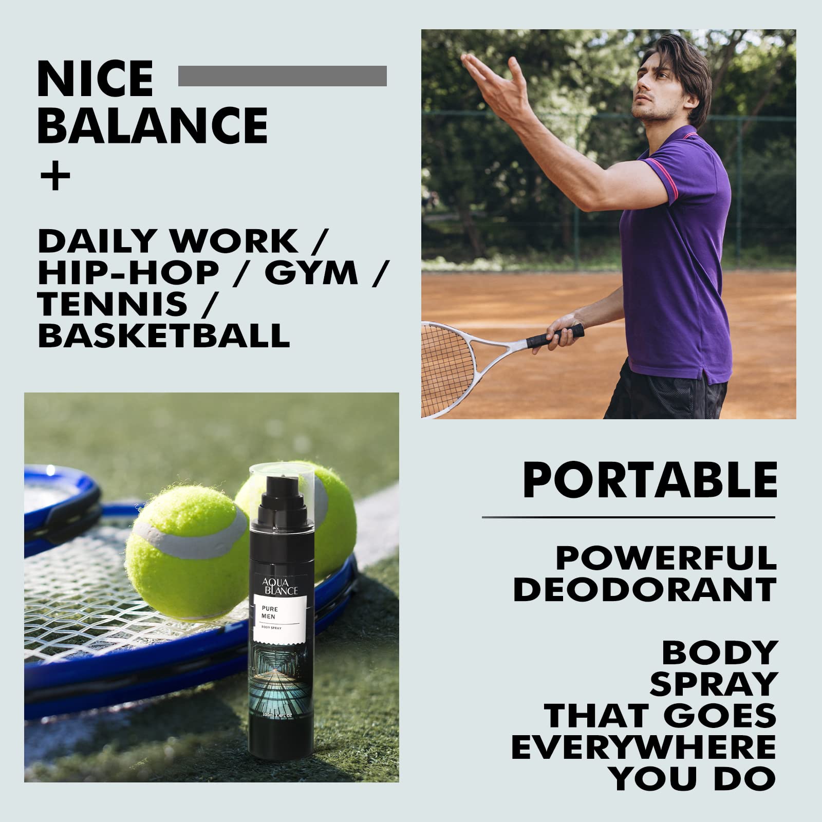 AQUA BLANCE pure-men scent-notes convey sophisticated presence for work or social events