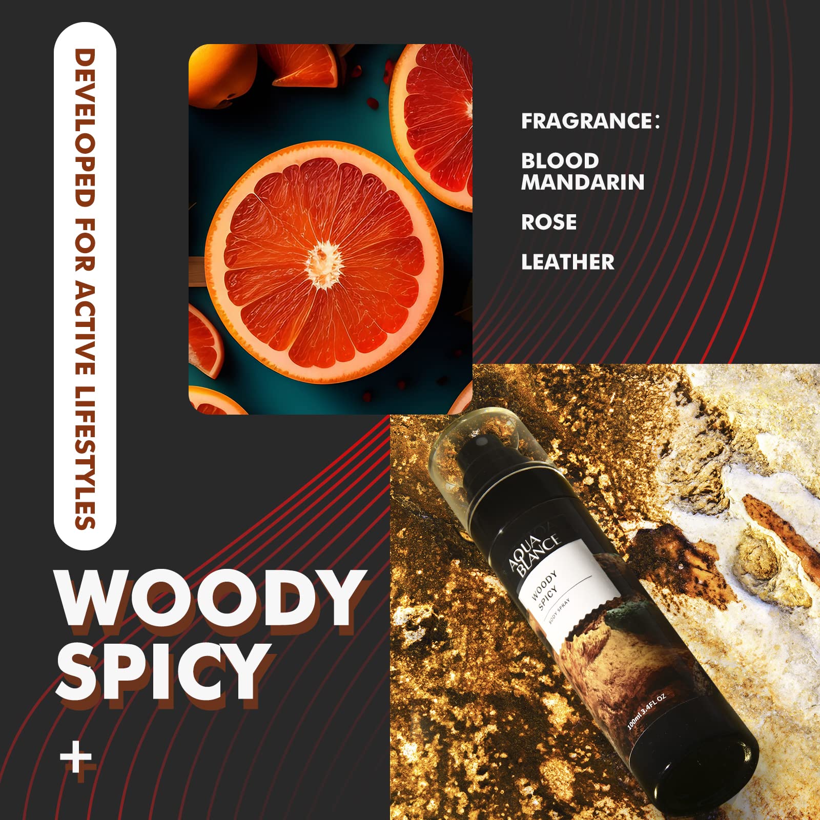 AQUA BLANCE woody-spicy scent-notes highlight bold fragrance for evenings